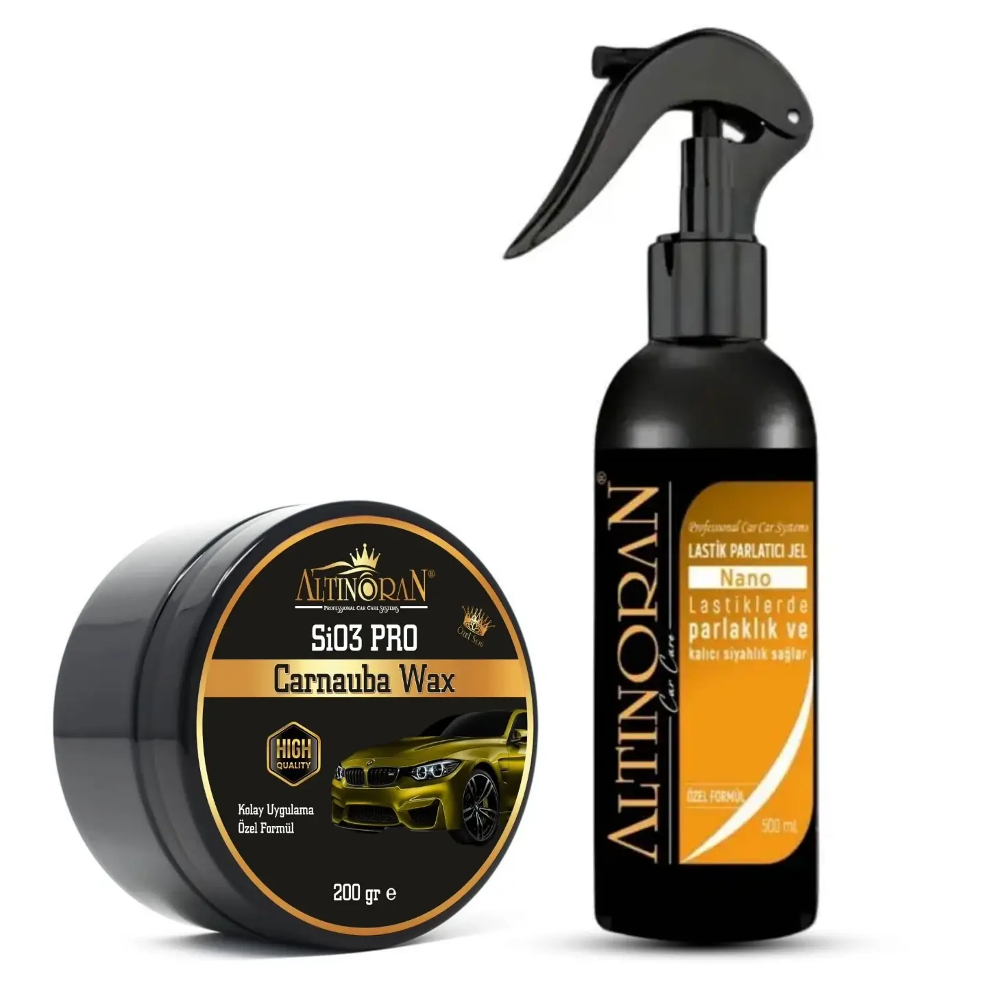 Altın Oran Komple Araç Parlaklık ve Koruma Kiti (Seramik Wax + Nano Lastik Parlatıcı)
