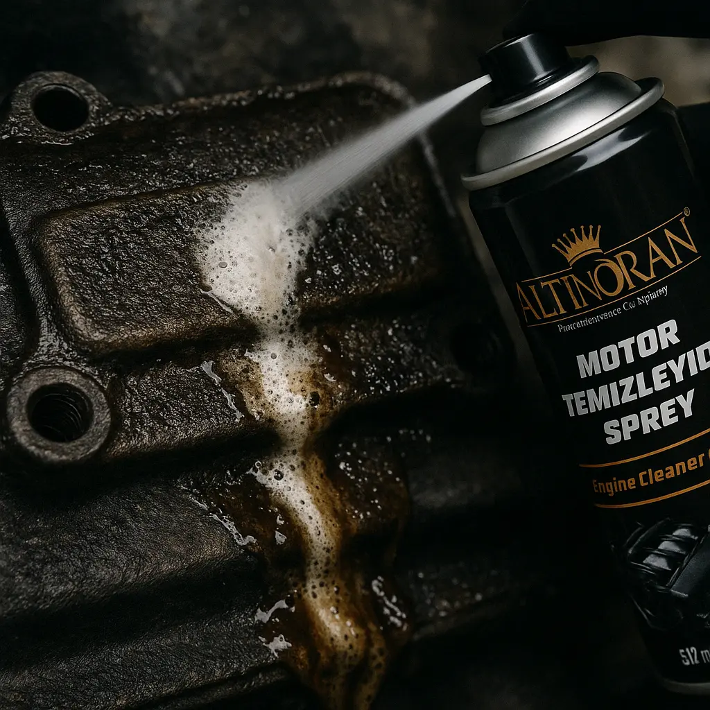 Altınoran motor temizleyici ile yağlı ve kirli motorun temizlenmesi