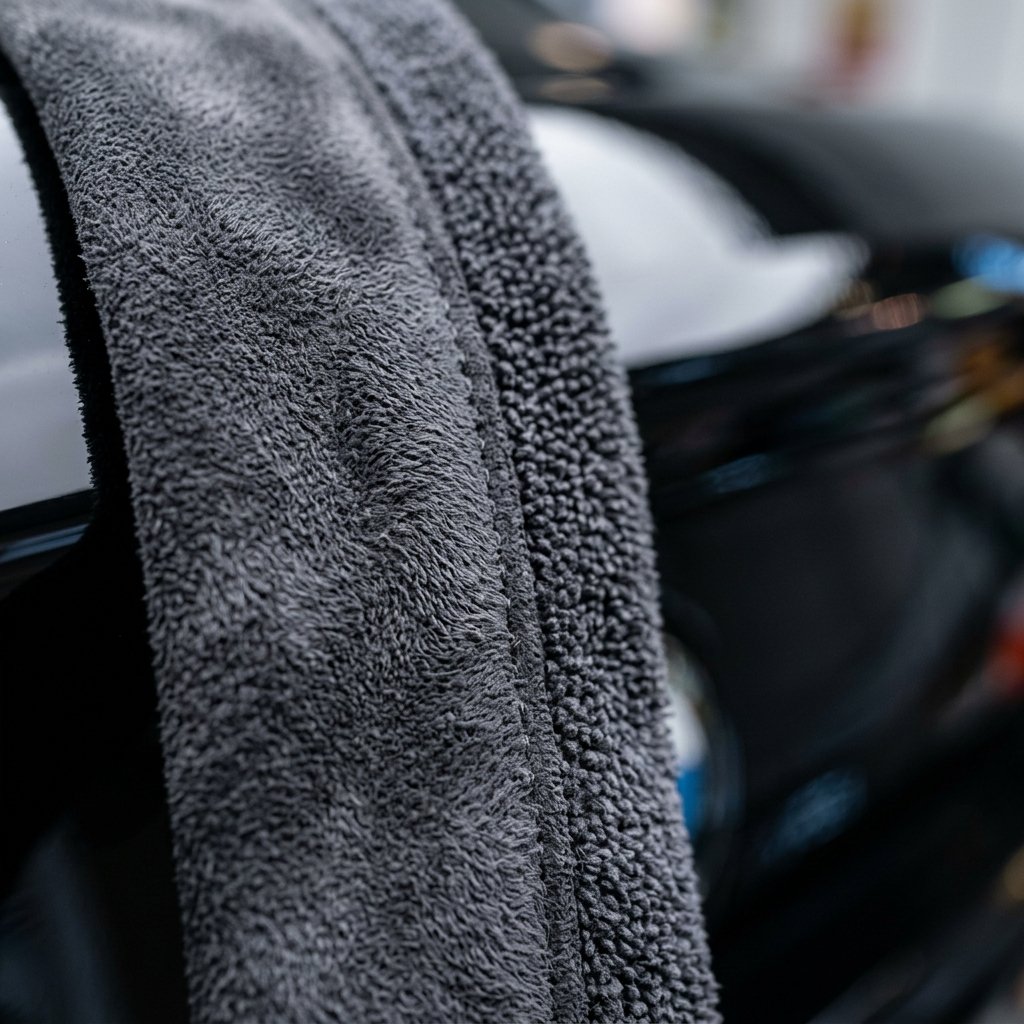 Süet Biye Kenar Yapısına Sahip Mikrofiber Havlu Detayı