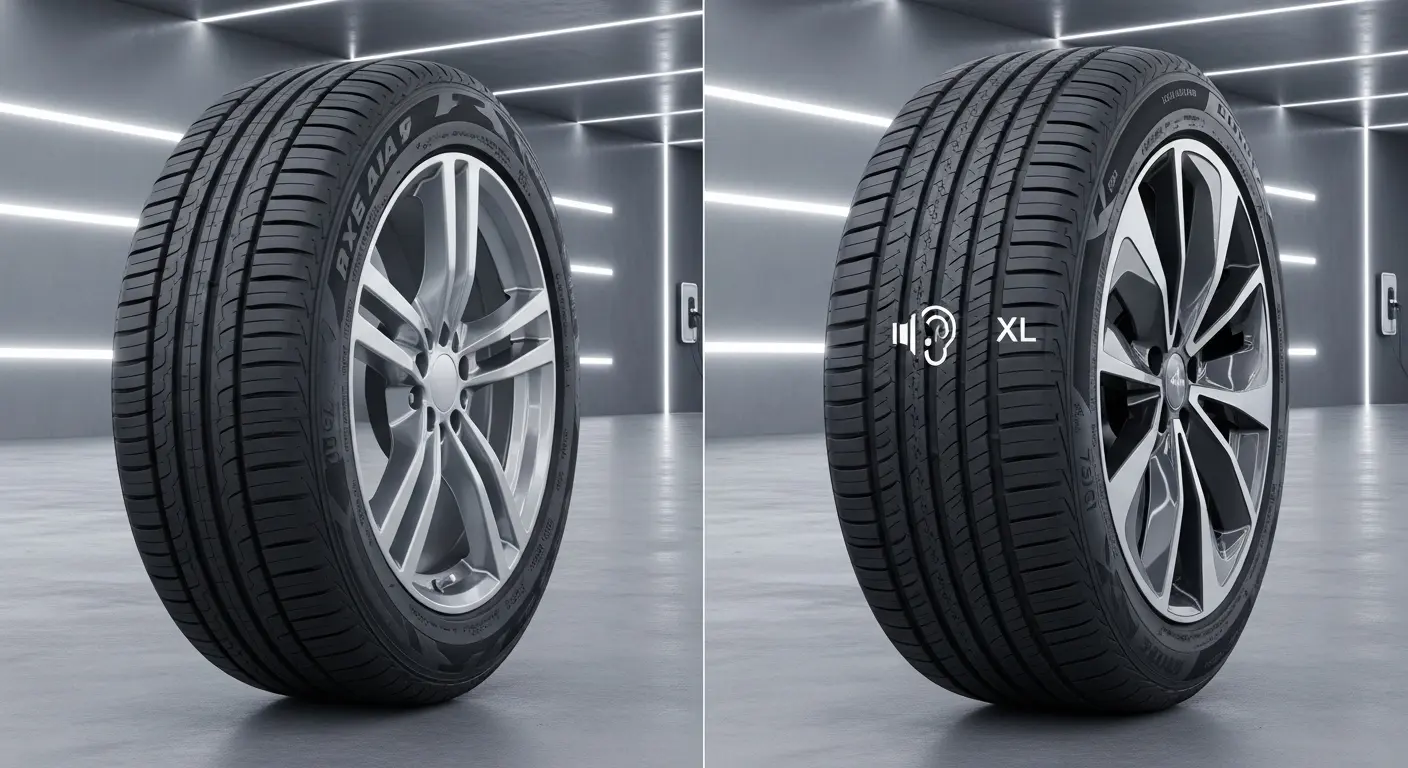 Elektrikli araç lastiği ile standart bir lastiğin yan yana karşılaştırması