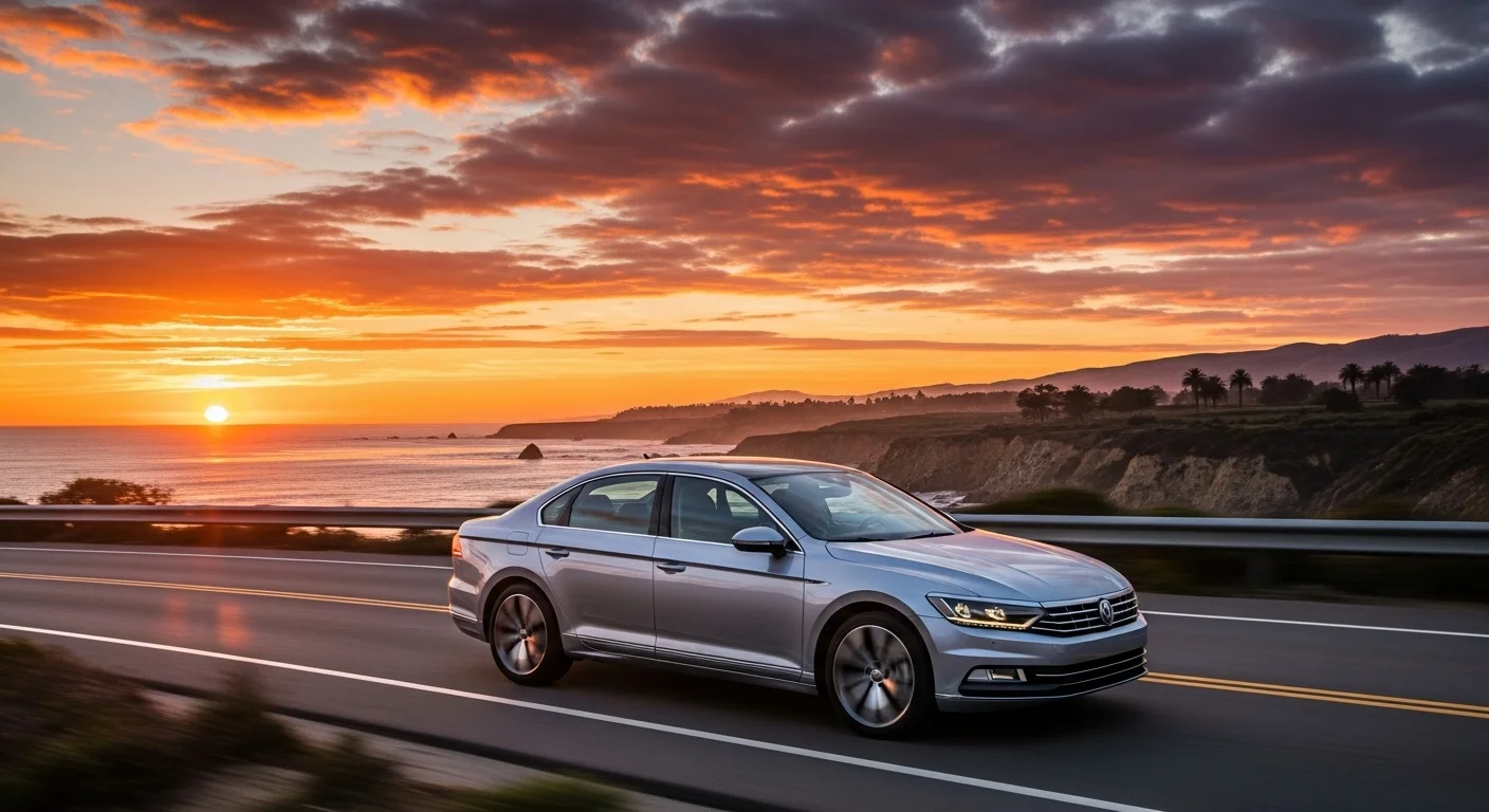 Volkswagen Passat'ın Elegance donanım paketinin yoldaki prestijli duruşu.
