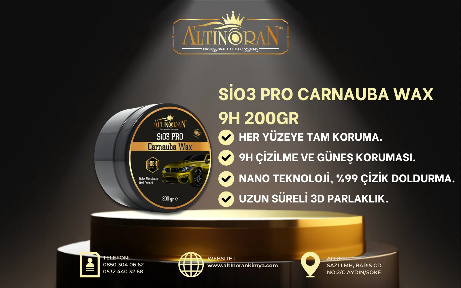 Altın Oran Sio3 Pro Carnauba Wax Ceramic Wax Krem Cila Ürün Detayı Altın Oran Sio3 Pro Carnauba Wax Ceramic Wax Krem Cila Ürün Detayı