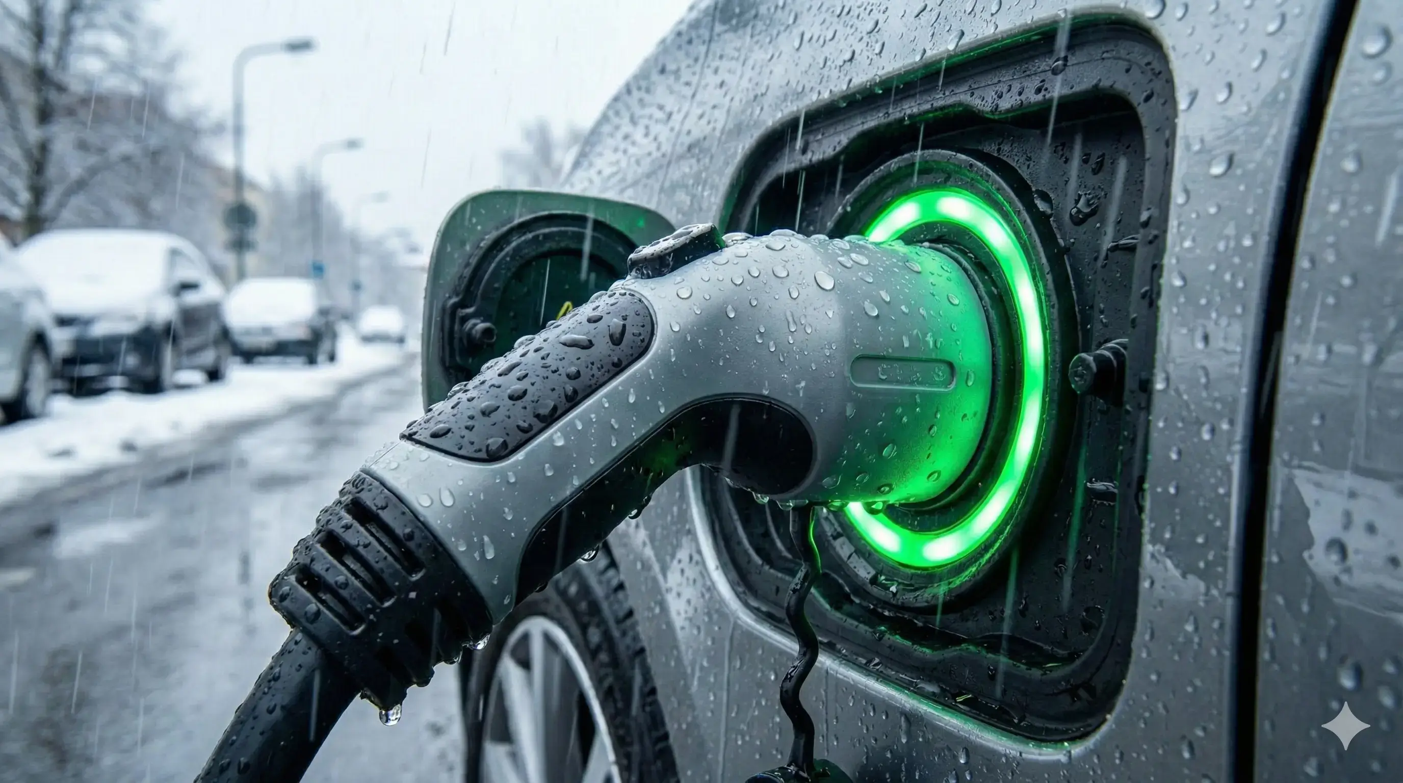 Yağmurlu ve karlı havada su geçirmez elektrikli araç şarj bağlantısı