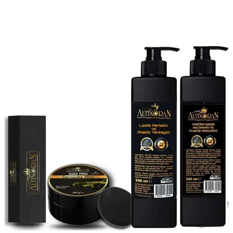  1 adet Sİo3 Pro Carnauba Wax  1 Adet Lastik Parlatcı 1 Adet Torpido Parlatıcı 