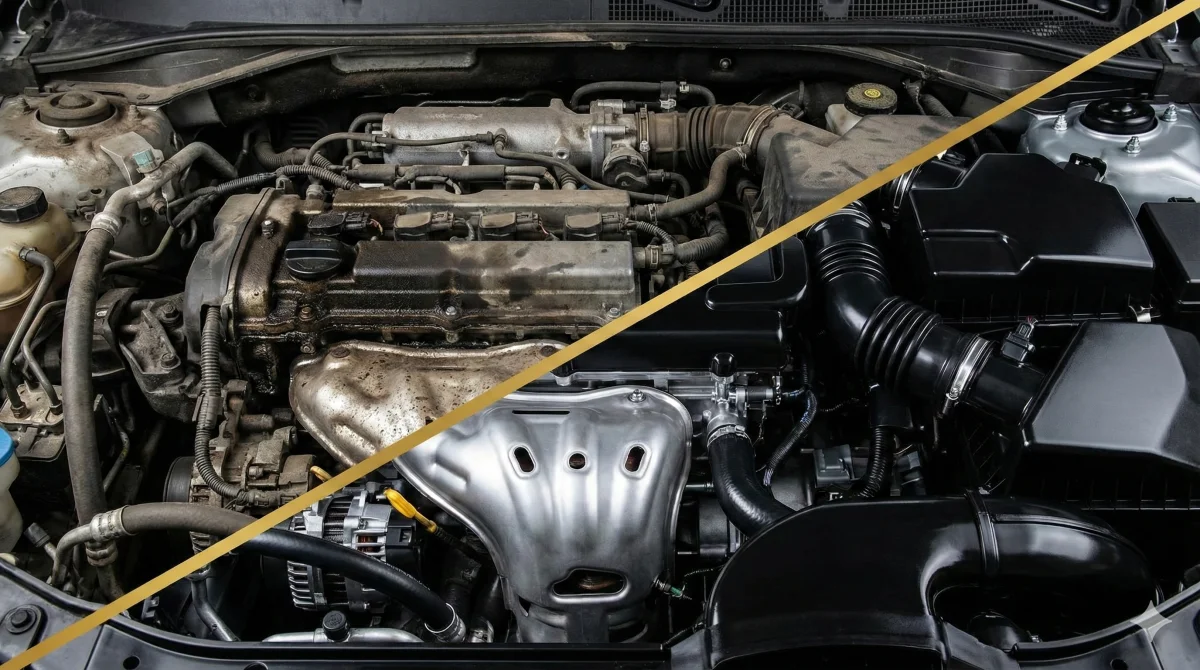 Motor temizliği öncesi ve sonrası karşılaştırma
