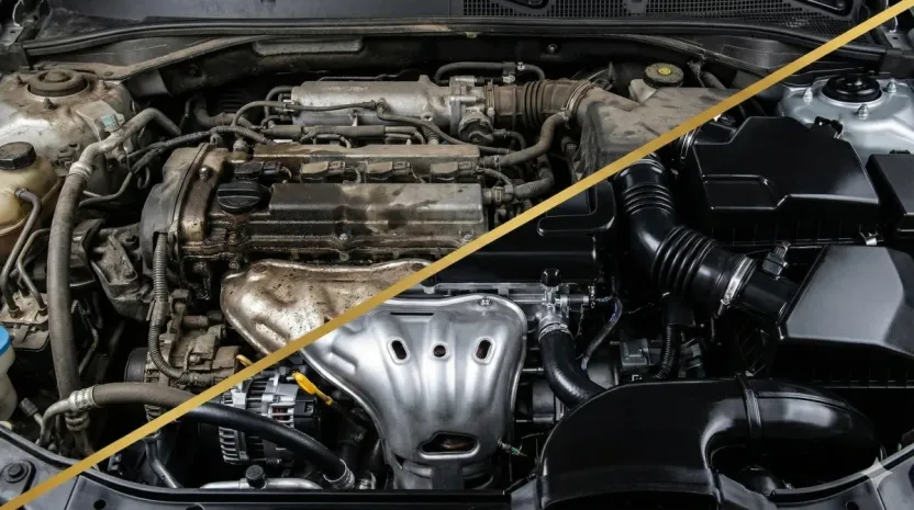 Motor temizliği öncesi ve sonrası karşılaştırma