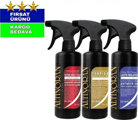 1 Adet Ultra Hızlı Cila + 1 Adet Lastik Parlatıcı + 1 Adet Torpido Parlatıcı