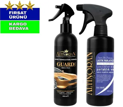 ALTINORAN GUARD AUTO HIZLI CİLA 250 ML ALTINORAN LASTİK PARLATICI VE SİYAHLAŞTIRICI 500 ML