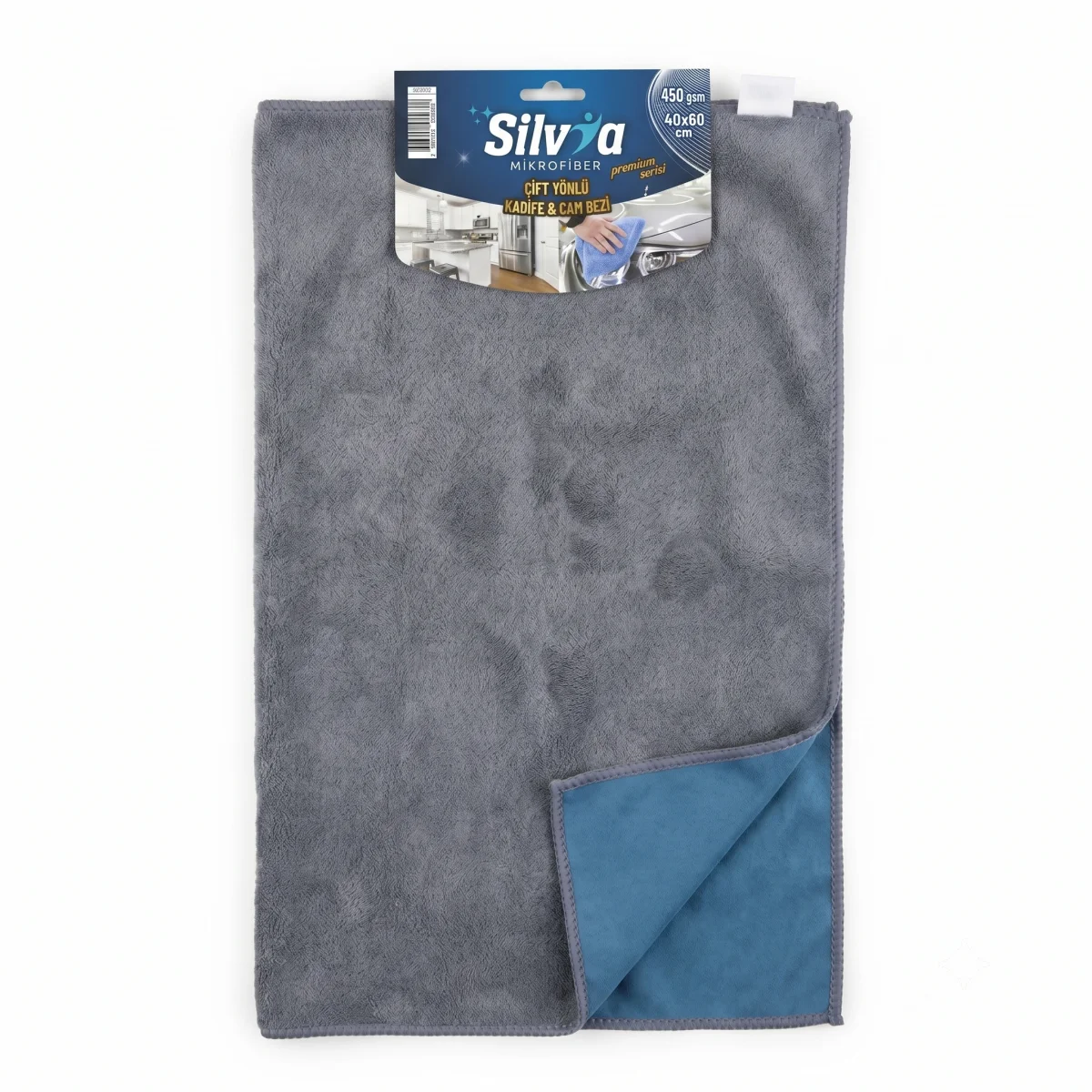 Silvia Premium Çift Yönlü Mikrofiber Oto ve Cam Temizlik Bezi 450 GSM 40x60 cm